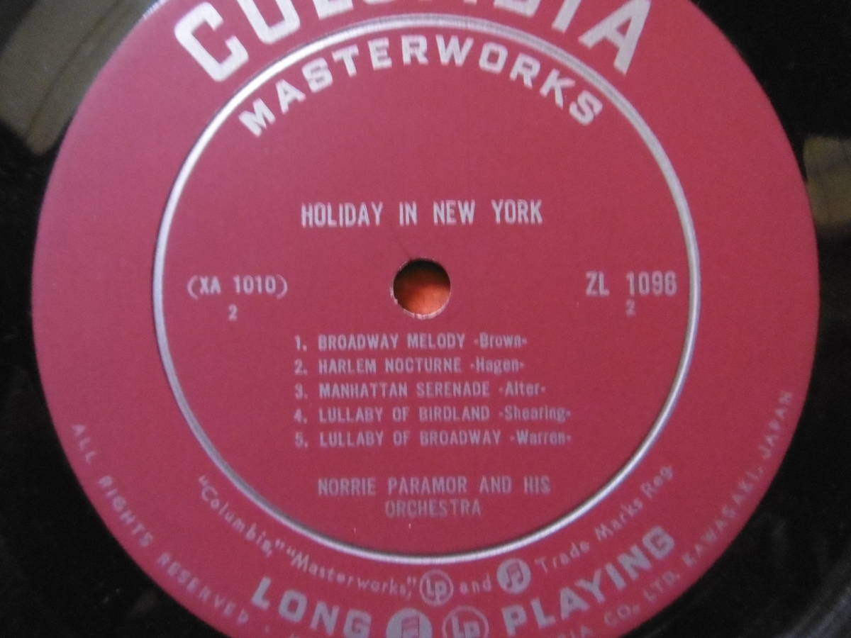 激安1点物!1950代後期?10吋LP HOLIDAY IN NEW YORK/NORRIE PARAMOR & HIS ORCH/25Cm.LP買時!!_画像4