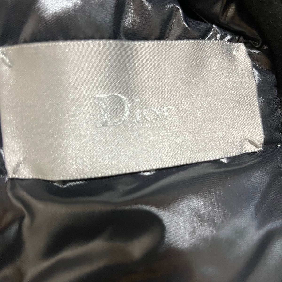 極美品 クリスチャンディオール【至高の逸品】Dior Homme ジャケット ブルゾン コート 中綿 羊毛 ブラック 黒 メンズ サイズ46（M位）_画像9