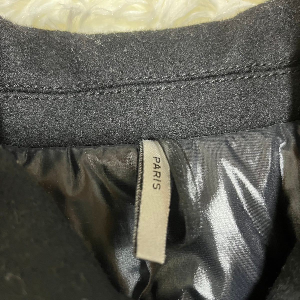 極美品 クリスチャンディオール【至高の逸品】Dior Homme ジャケット ブルゾン コート 中綿 羊毛 ブラック 黒 メンズ サイズ46（M位）_画像8