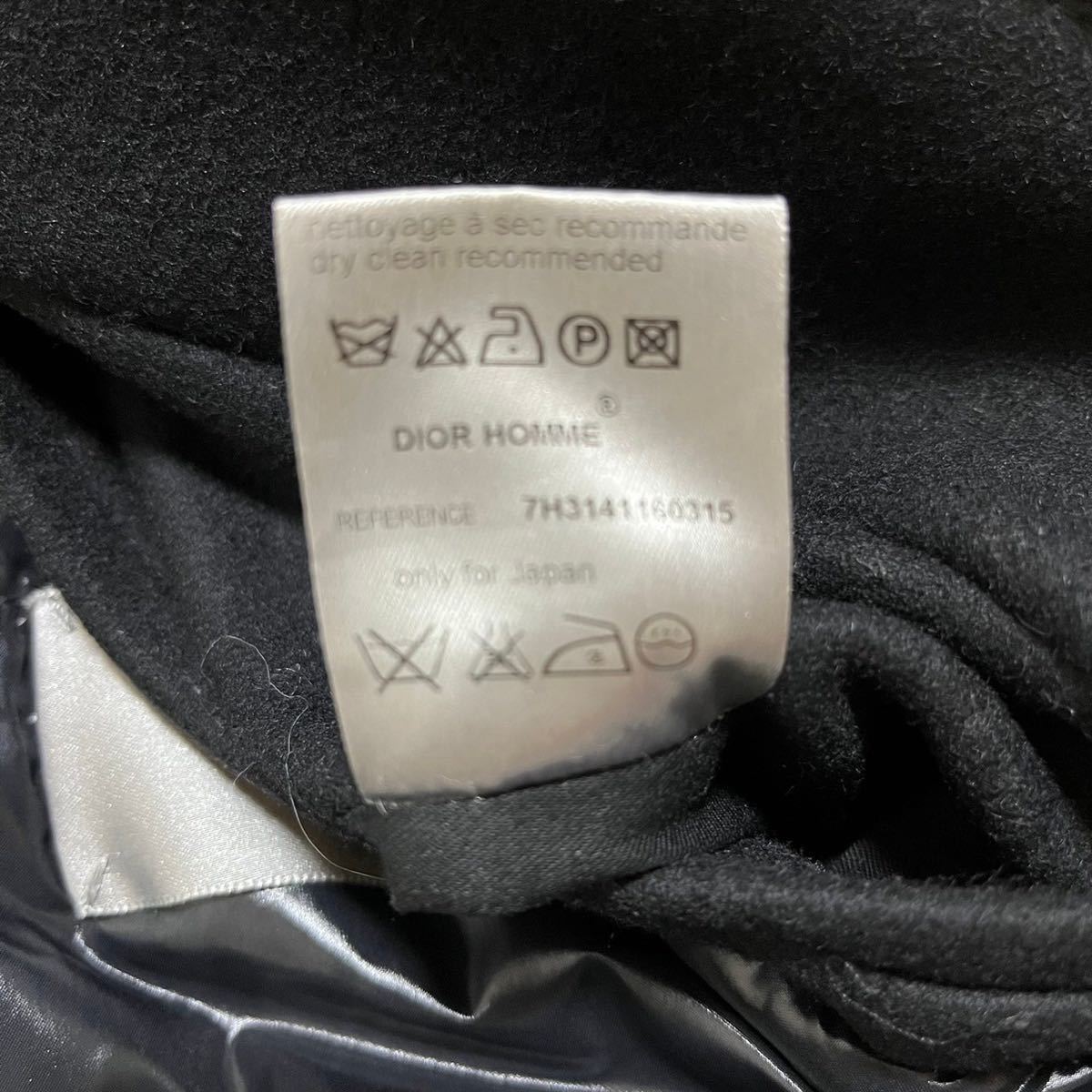 極美品 クリスチャンディオール【至高の逸品】Dior Homme ジャケット ブルゾン コート 中綿 羊毛 ブラック 黒 メンズ サイズ46（M位）_画像7