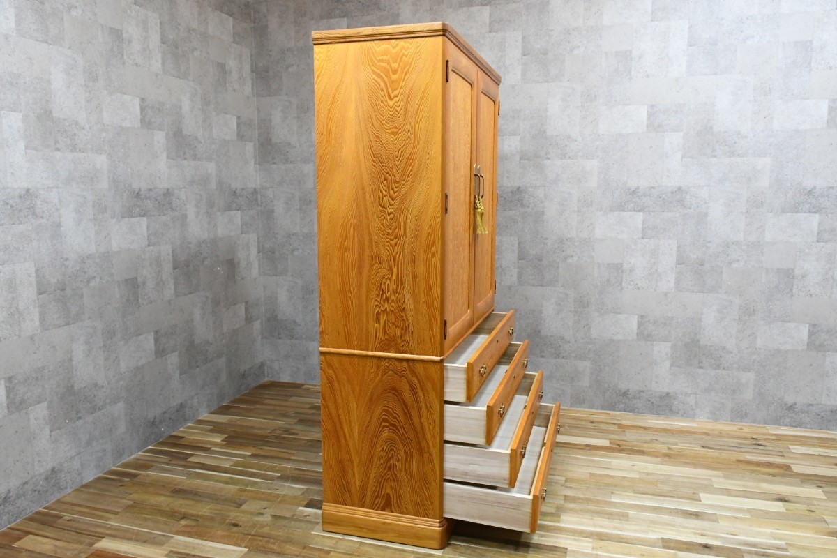 PB3KK37b 屋久杉 W120cm H195cm 整理箪笥 チェスト 和モダン PB3KK37b 屋久杉 W120cm H195cm 整理箪笥 チェスト 和モダン