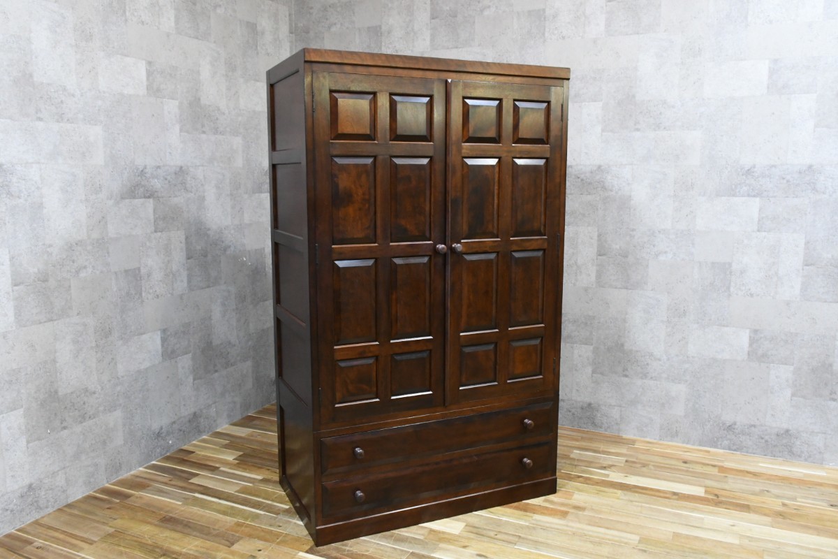 松本民芸家具 PB3KK53 W106cm ワードローブ 洋服タンス 姿見 松本民芸家具 PB3KK53 W106cm ワードローブ 洋服タンス 姿見
