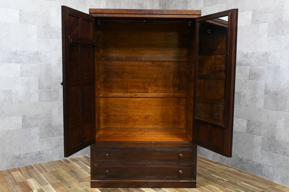 松本民芸家具 PB3KK53 W106cm ワードローブ 洋服タンス 姿見 松本民芸家具 PB3KK53 W106cm ワードローブ 洋服タンス 姿見
