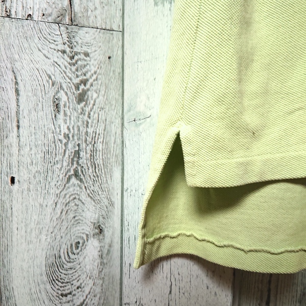 SCYE BASICS サイ ベーシックス ワンポイント 刺繍 ロゴ 半袖 ポロシャツ 38 M〜L 相当 黄緑 ライトグリーン_画像4