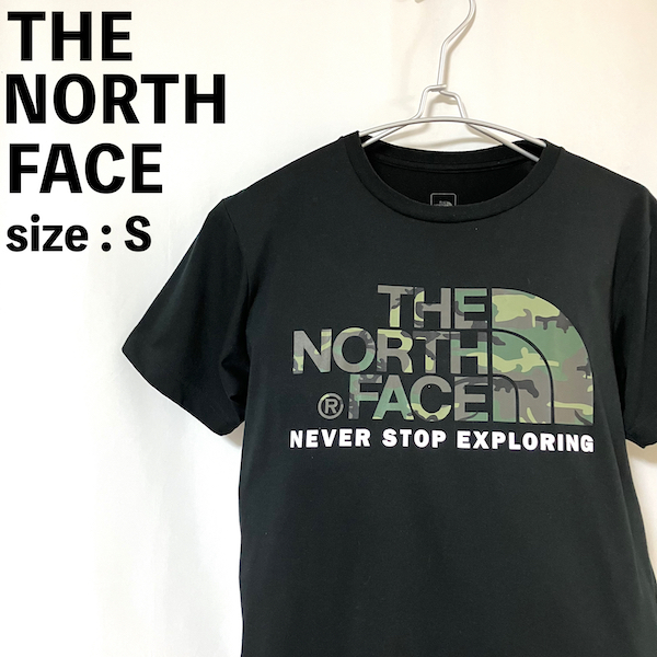 THE NORTH FACE ザ ノースフェイス ビッグプリントロゴ 半袖Tシャツ S 半袖カットソー プリントT 黒 ブラック_画像1