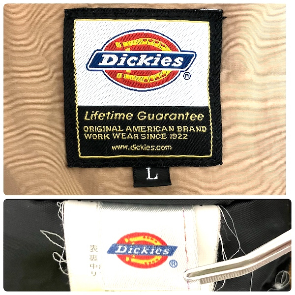 Dickies ディッキーズ 刺繍ロゴ ジップアップ ブルゾン L カーキ オリーブ アースカラー ジャンパー ジャケット 厚手_画像9