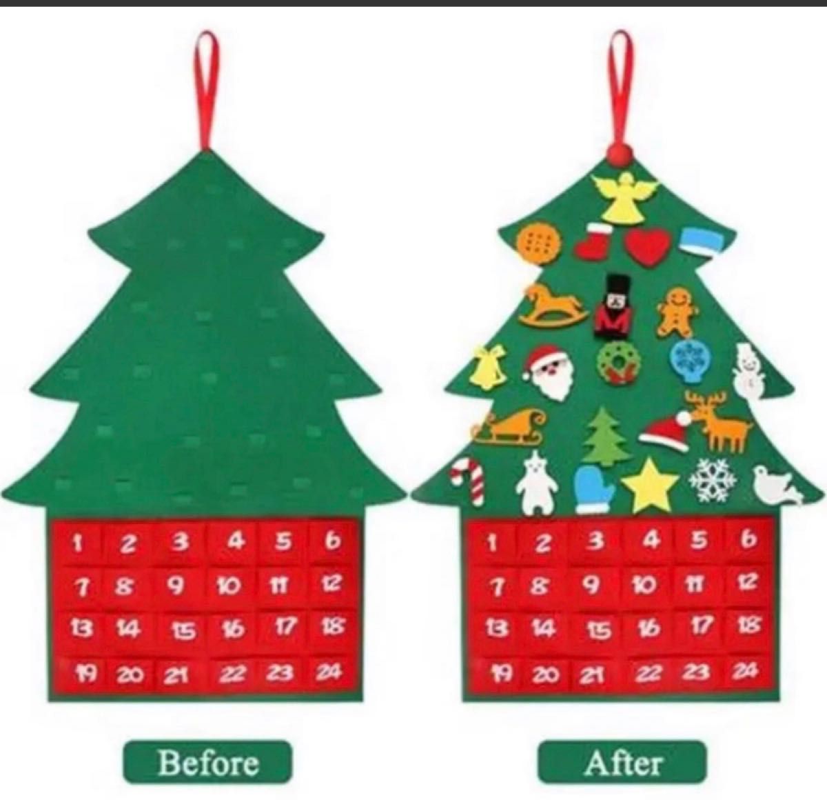 新品未使用 アドベントカレンダー クリスマスツリー フェルト 新品未使用 アドベントカレンダー クリスマスツリー フェルト