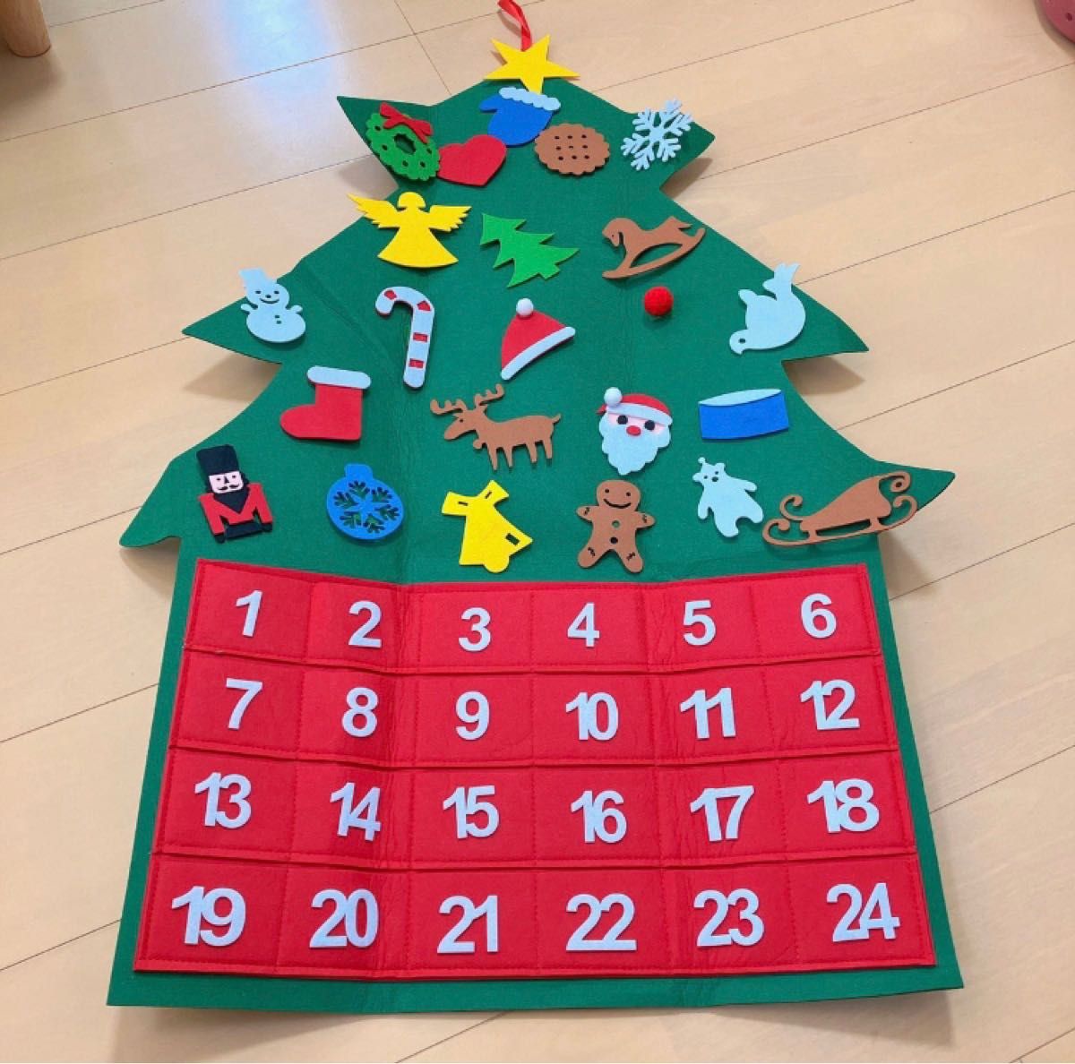 新品未使用 アドベントカレンダー クリスマスツリー フェルト 新品未使用 アドベントカレンダー クリスマスツリー フェルト