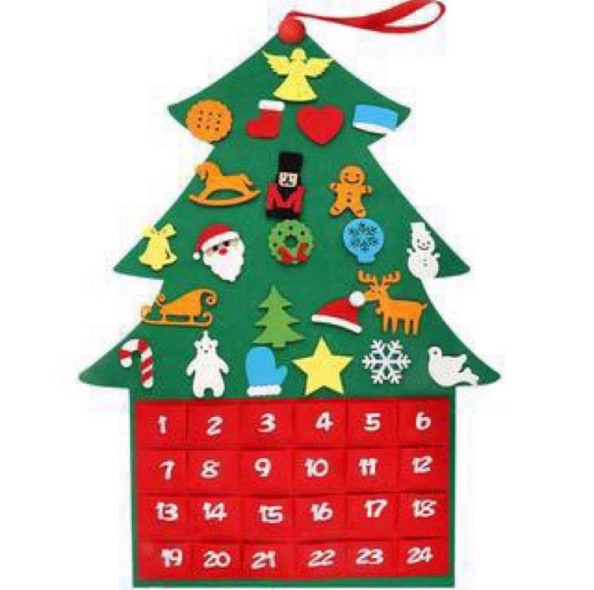 新品未使用 アドベントカレンダー クリスマスツリー フェルト 新品未使用 アドベントカレンダー クリスマスツリー フェルト