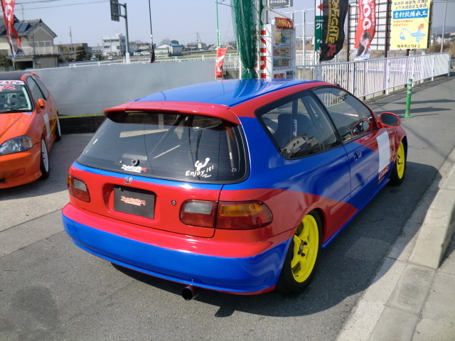 送料メール便★Enjoyit!ステッカー白★ シビック EG6 EF9 EK9 JDM DC2 DC5 VTEC タイプR 無限 サーキット モータースポーツ GK5 JA4_画像3