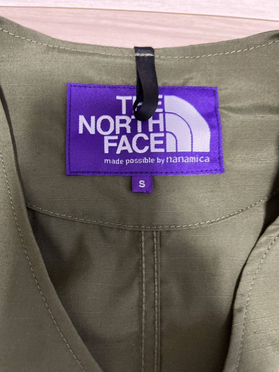 美中古 The North Face Purple Label nanamica polyester wool ripstop trail vest OLIVE サイズS ノースフェイス ナナミカ ベスト_画像2