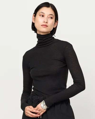 SOEJU カシミヤ混タートルネックカットソー ブラック黒|Yahoo!フリマ