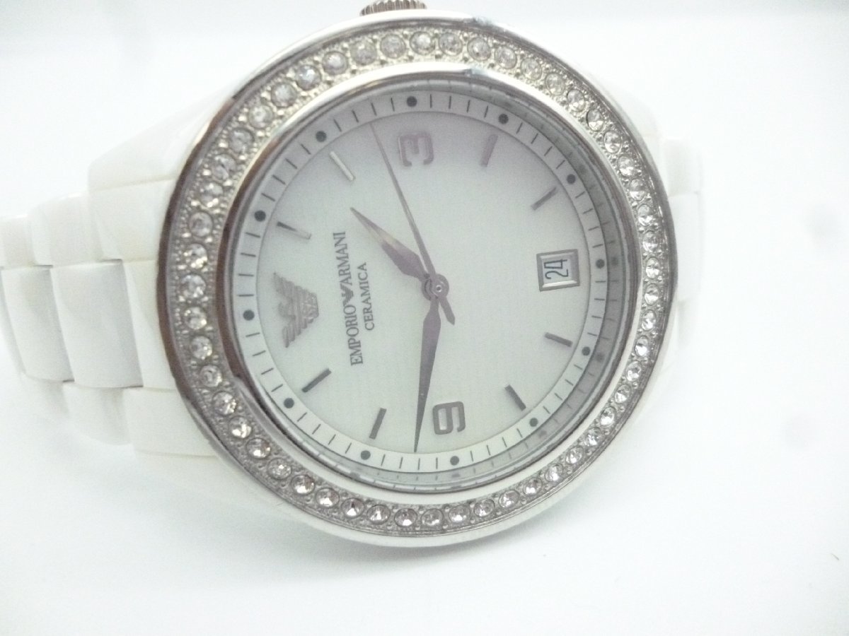 エンポリオアルマーニ　EMPORIOARMANI　腕時計　セラミックホワイト　美品_画像1