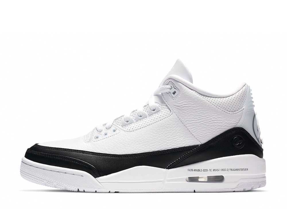 27.5cm Fragment Nike Air Jordan 3 "White/Black" 27.5cm DA3595-100