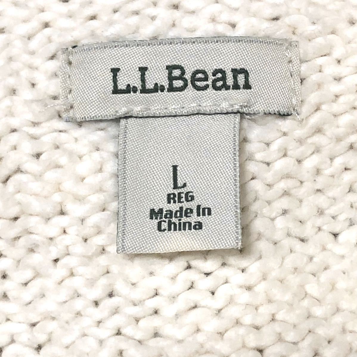 L.L.Bean ジップアップニット オフホワイト 正規品 90sオールド_画像9