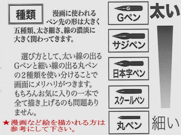 12.ペン先【 ニッコー・Gペン 】　硬質クローム　10本　防錆紙入チャック袋付　筆圧により強弱のある線が描け最も太い線が書けるペン先です_画像8