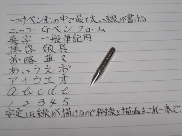 12.ペン先【 ニッコー・Gペン 】　硬質クローム　10本　防錆紙入チャック袋付　筆圧により強弱のある線が描け最も太い線が書けるペン先です_画像6