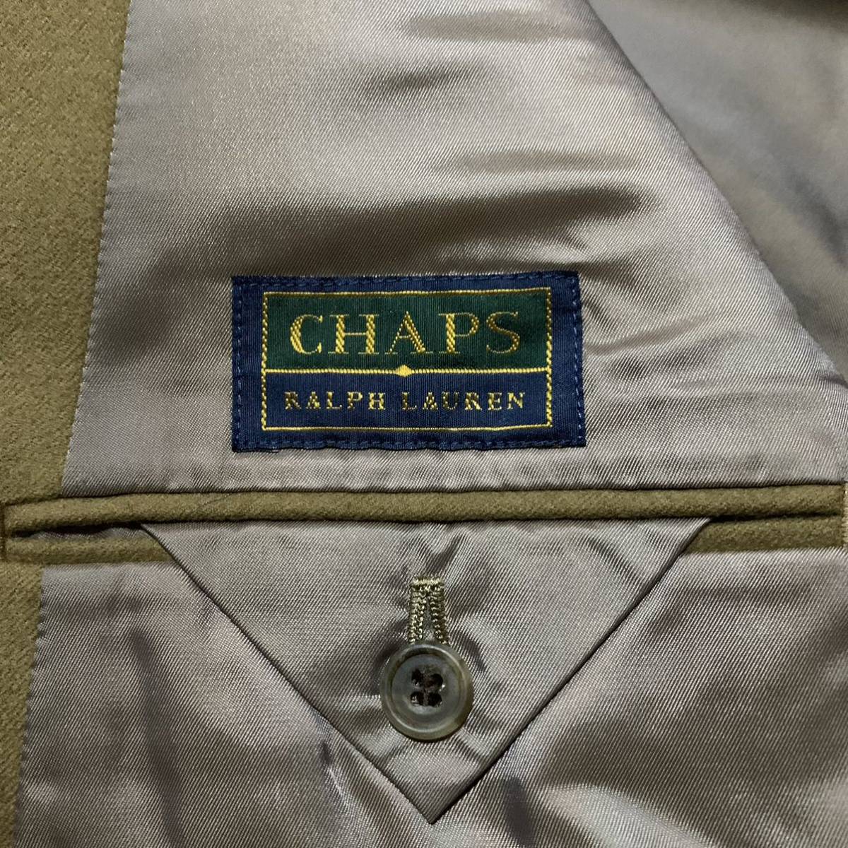 PP ☆美品/ 高級!!金ボタン装飾 '日本製' CHAPS RALPH LAUREN ラルフローレン 極上フランネル生地 ダブル テーラードジャケット A5 紳士服_画像8