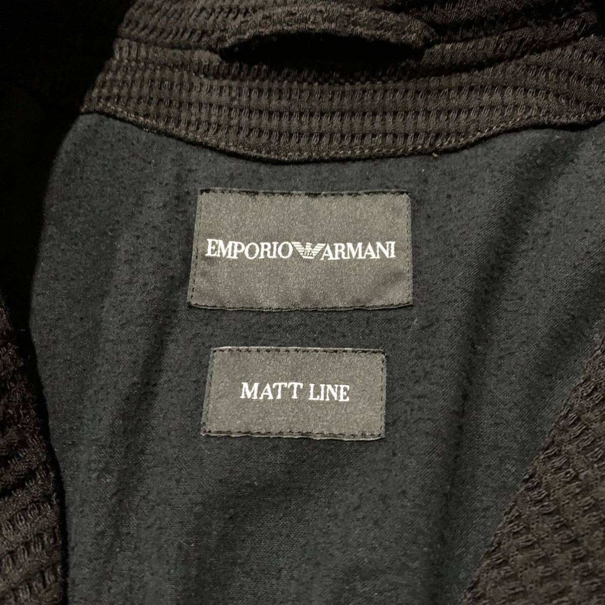 K☆美品/大きいサイズ!!'イタリア製' EMPORIO ARMANI エンポリオアルマーニ MATT LINE 厚手 ワッフルニット ロングコート 54 高級 アウター_画像7