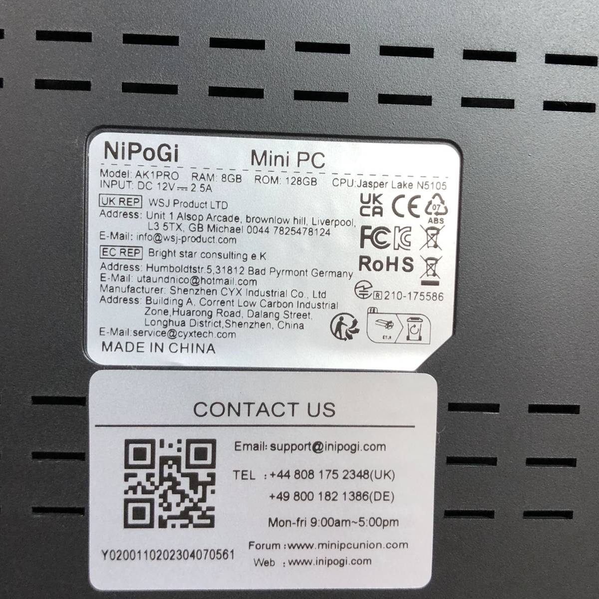 NiPoGi AK1PRO mini pc Windows 11 PRO Celeron N5105 8GB/128GB _画像8