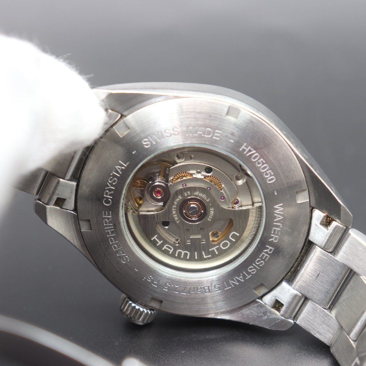 ITD9JGZIW6U0 即決 本物 Hamilton ハミルトン H705050 カーキフィールド オートマティック メンズ 腕時計 箱 保証書_画像3