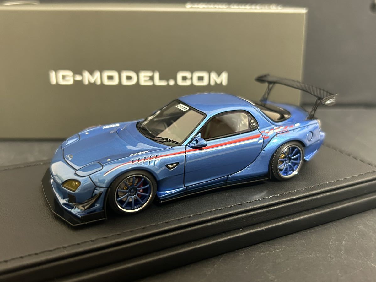 イグニッションモデル 1/43 MAZDA RX-7 FEED AFFLUX gt3 FD3S LIGHT BLUE METALLIC 3021 ignition model マツダ　ブルーメタリック_画像4