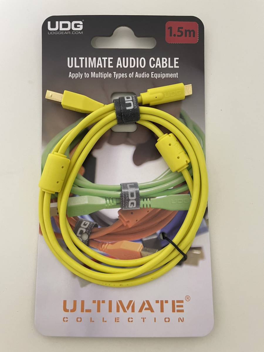 UDG U96001YL Ultimate Audio Cables USB2.0 C-B Straight USBケーブル 1.5m イエロー_画像1