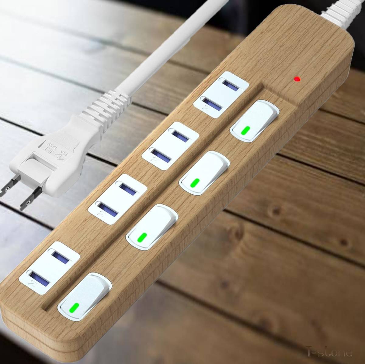  extender power supply tap natural Northern Europe style individual switch LED lamp energy conservation . electro- wood grain .. peace . stylish lovely modern atmosphere making 