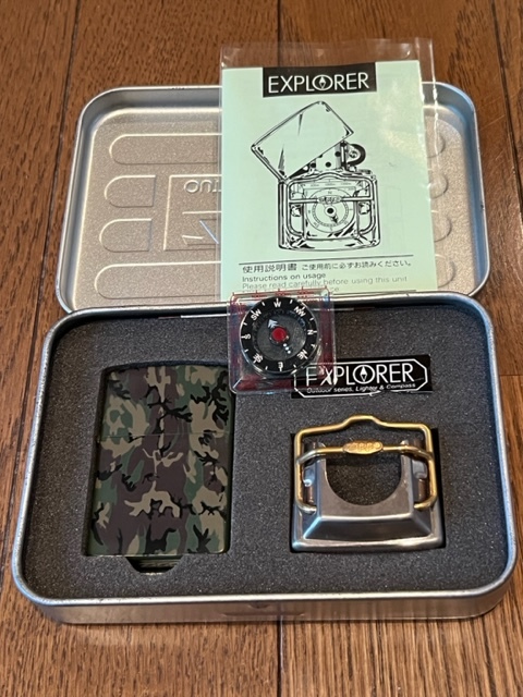 【希少】ZIPPO　ジッポーオイルライタ　迷彩柄　EXPLORERセット_画像2