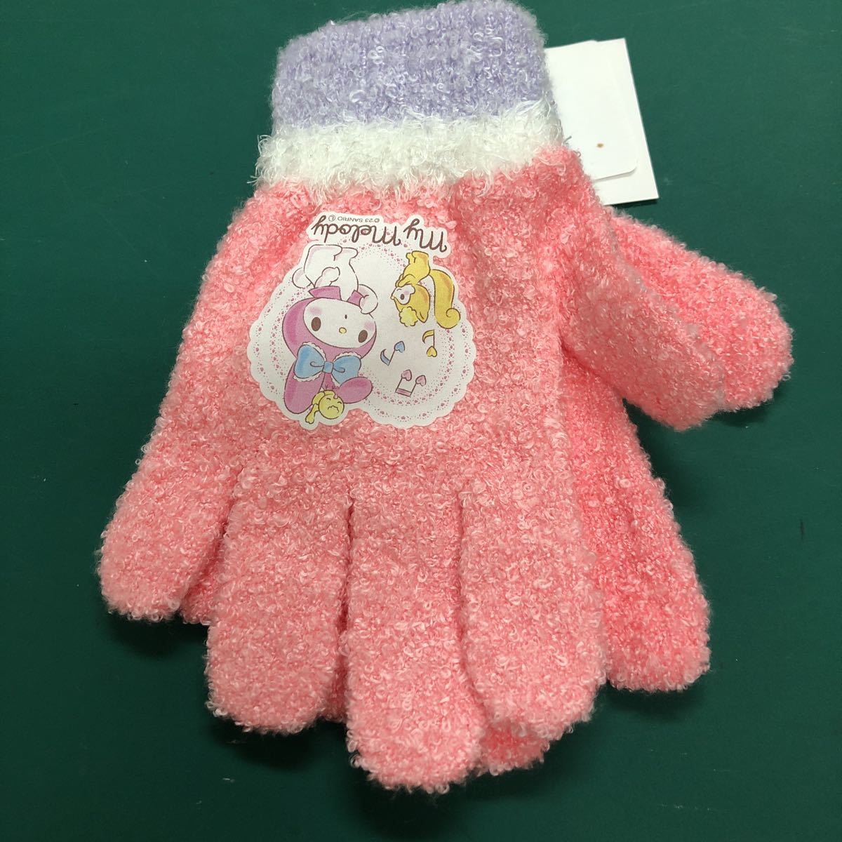  tag attaching My Melody gloves stretch . gloves 4~6 -years old pink 
