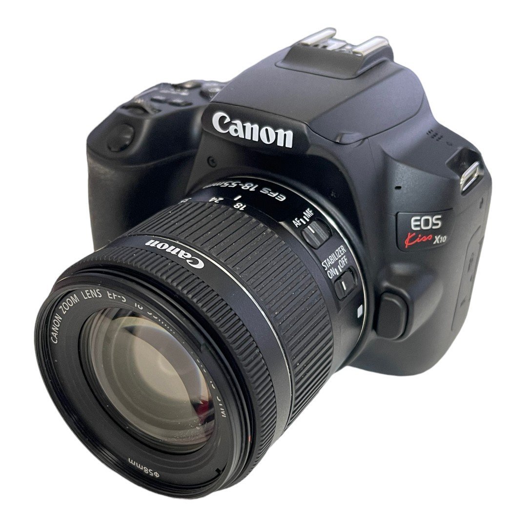 【中古品】Canon キヤノン KISS x10 デジタル一眼レフカメラ レンズ: EF-S 18-55mm 1:4-5.6 IS STM レンズセット L51980RE_画像3