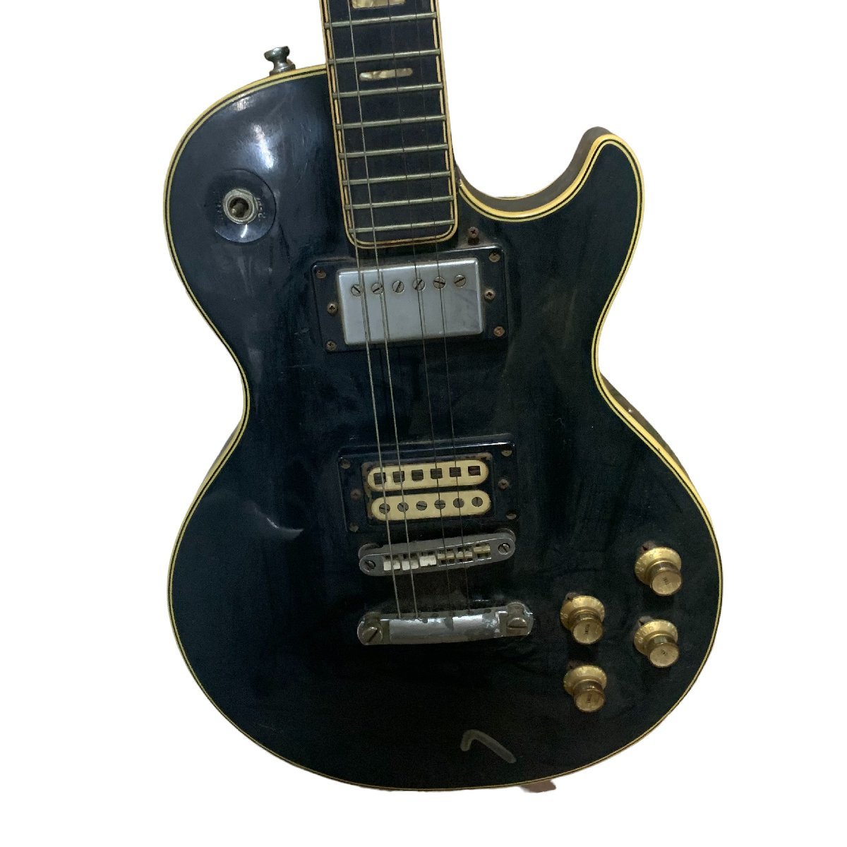 ◆ジャンク品◆グレコ GRECO カスタム レスポール エレキギター ブラック 黒 楽器 ハードケース付 X51958N_画像10