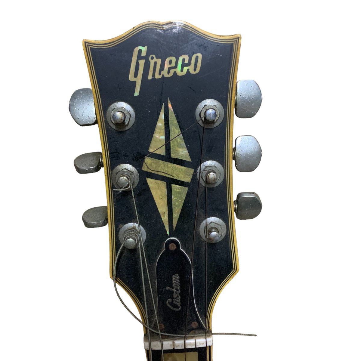 ◆ジャンク品◆グレコ GRECO カスタム レスポール エレキギター ブラック 黒 楽器 ハードケース付 X51958N_画像2
