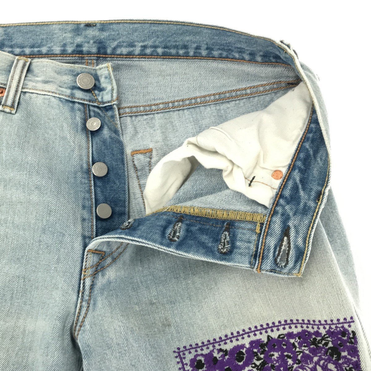 ◆中古品◆ noma td /ノーマティーディー デニム サイズL Bandana Embroidery Denim Pants/バンダナ エンブロイダ Q49314NSD_画像5