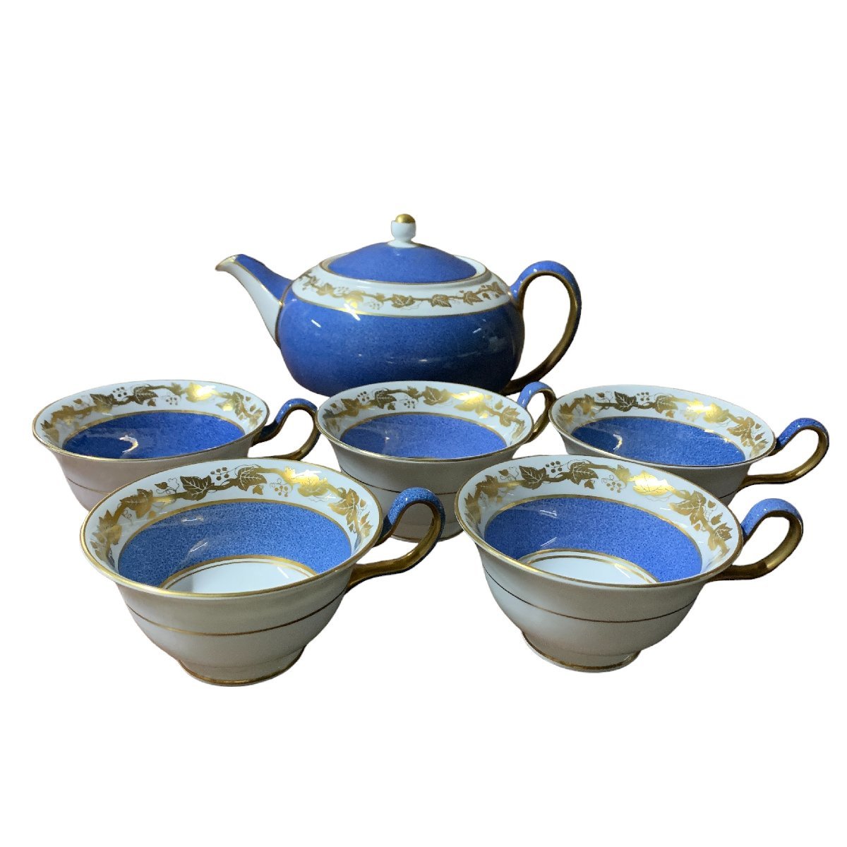 ◆中古品◆ WEDGWOOD ウェッジウッド ティーカップ ＆ ソーサー 5客 / ティーポット / プレート 3枚 まとめて セット 大皿 食器 P52479NJ_画像2