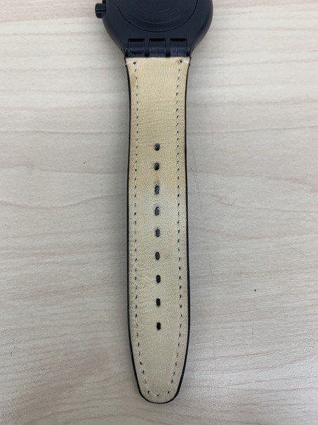 swatch/スウォッチ　CR 2025 黒レザーベルト クオーツ kyK5361K_画像3