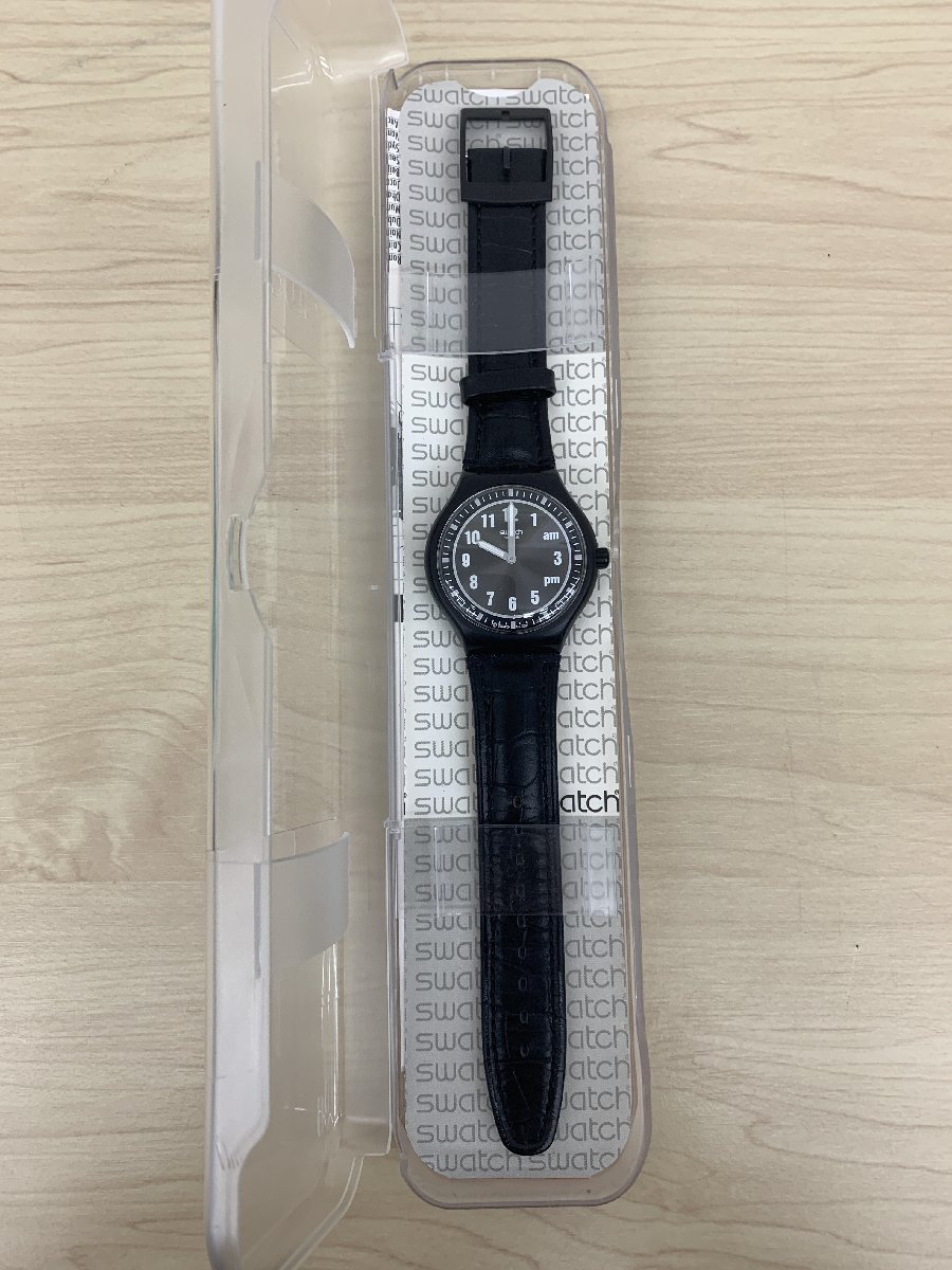 swatch/スウォッチ　CR 2025 黒レザーベルト クオーツ kyK5361K_画像6