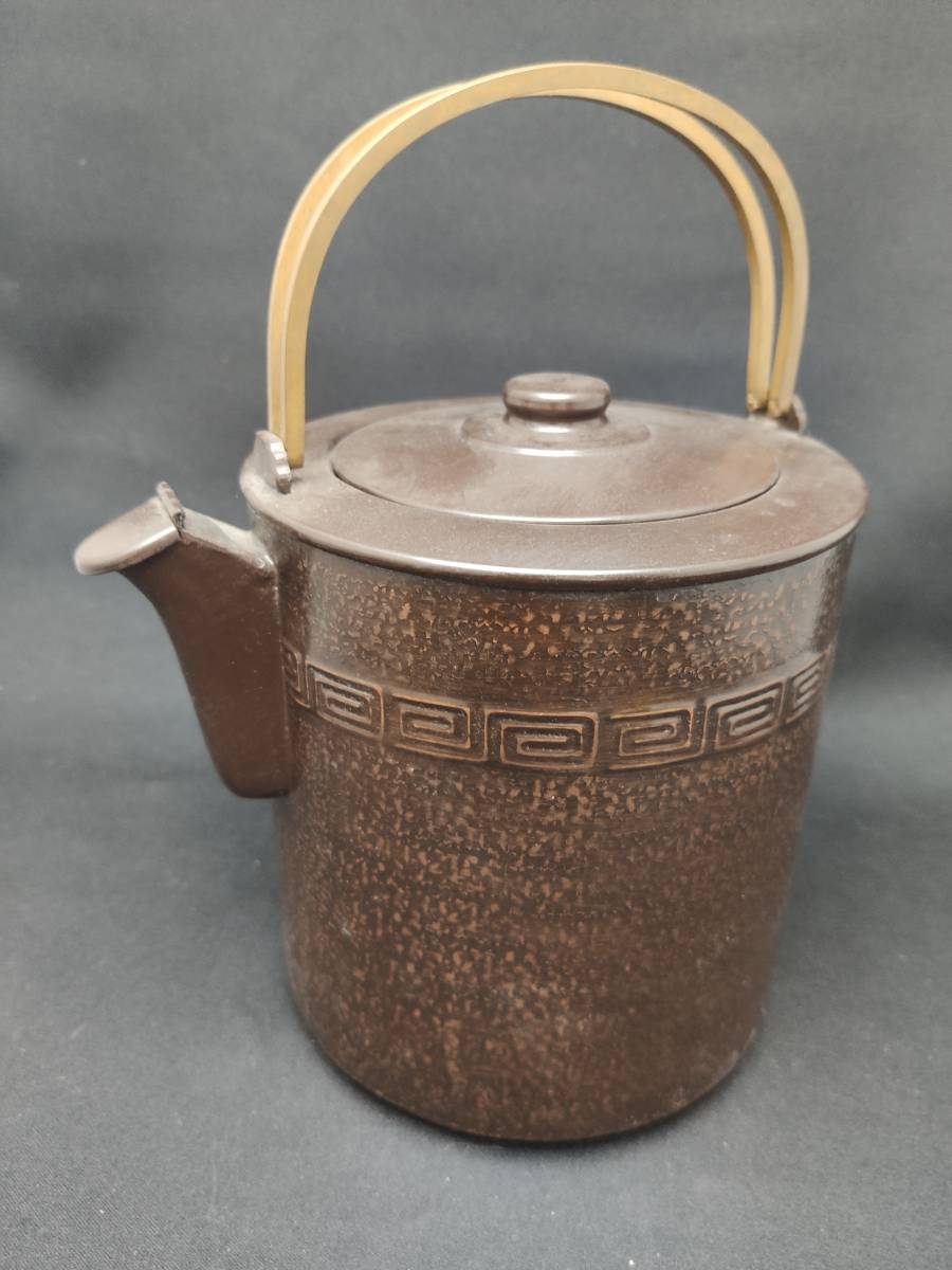  古風瓶 やかん 茶壺 煮茶壷 茶道具 びん 金工 茶器 時代物 重489g_画像1