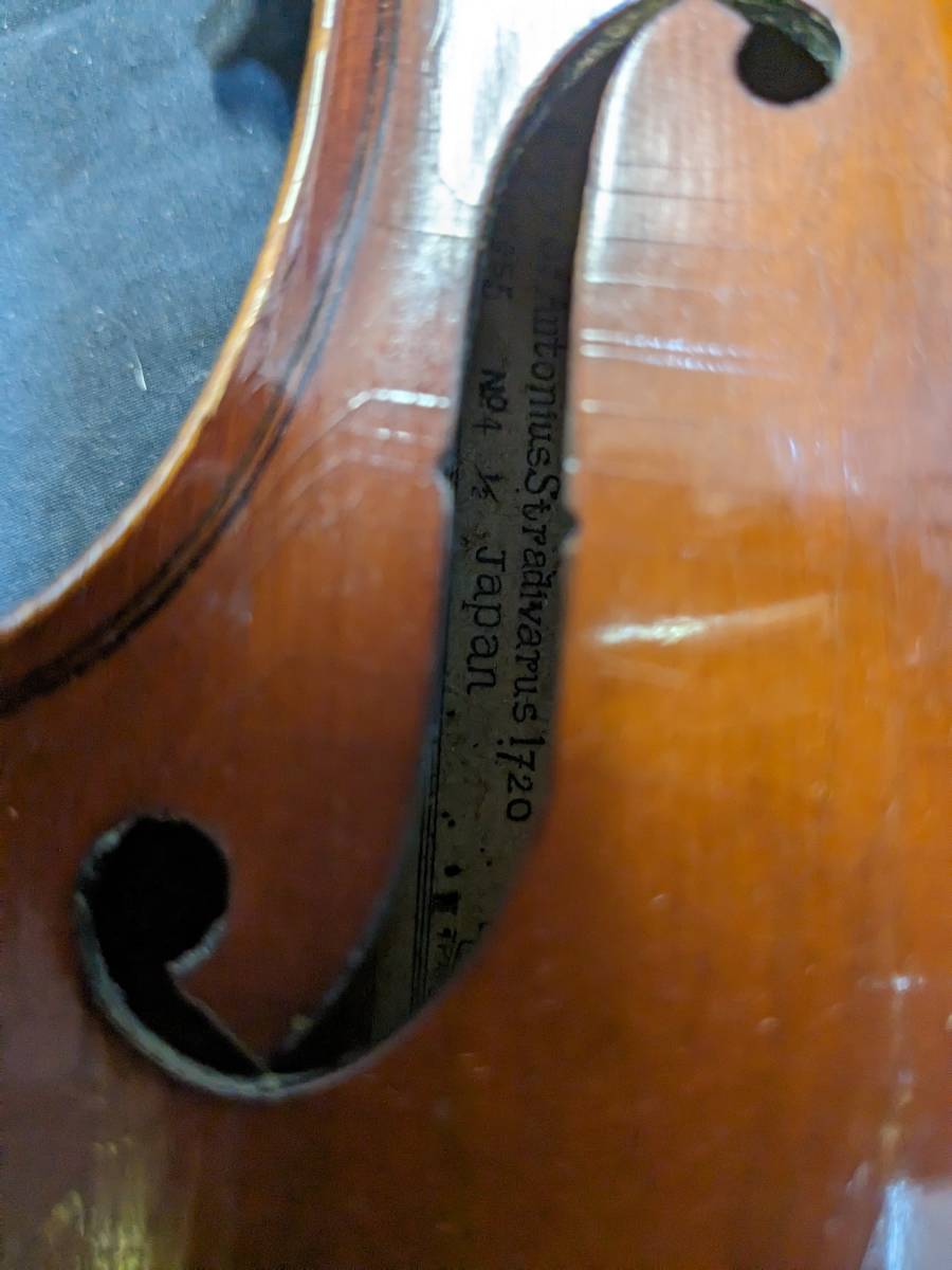 [skh-p22]動作OK! SUZUKI 鈴木バイオリン No.4 1/2 Copy of Stradivarius ストラディバリウス ANNO_画像4
