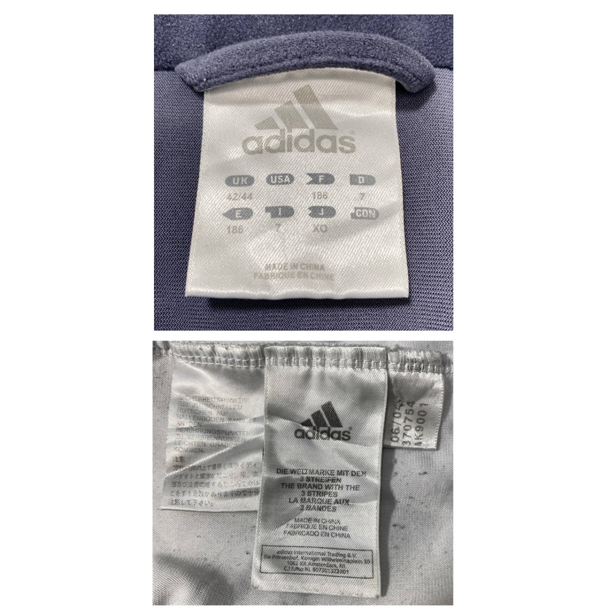 最終値下げ！【USED】 アディダス adidas トラックジャケット ジャージ ベロア 刺繍ロゴ 00s USA 古着 ゆるだぼ XL ネイビー ☆送料無料☆