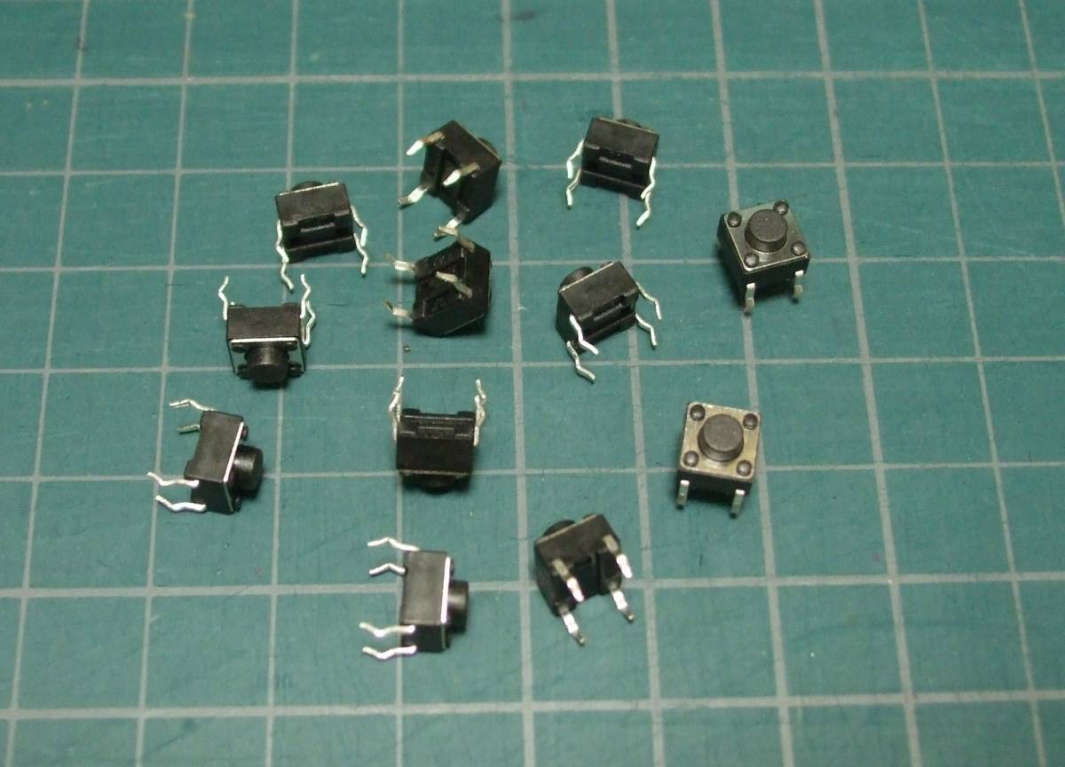 タクトスイッチ 6mm角x高さ5mm(6x6x5mm) 4ピン 10個+事前保証2個を付けて　1セット12個　管理-⑤_画像2