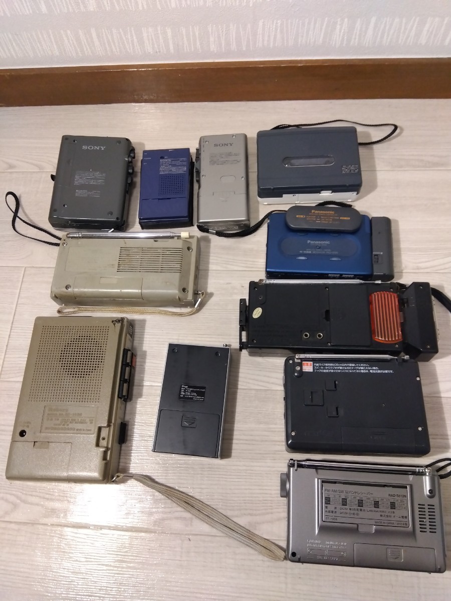 ラジカセ ラジオ カセットレコーダー おまとめ SONY WM-GX202 ICR-4420 TCM-400 ICF-S11 M-530 Panasonic RQ-S95 など WALKMAN 【A290】_画像2