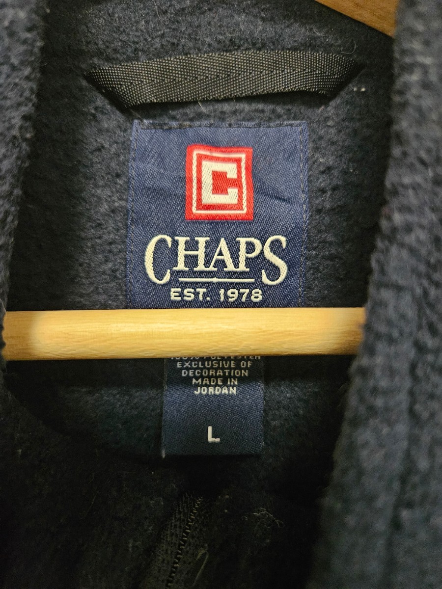 CHAPS by Polo Ralph Lauren ナイロン切り替え フリースジャケット L US古着 ポロラルフローレン チャップスの画像8