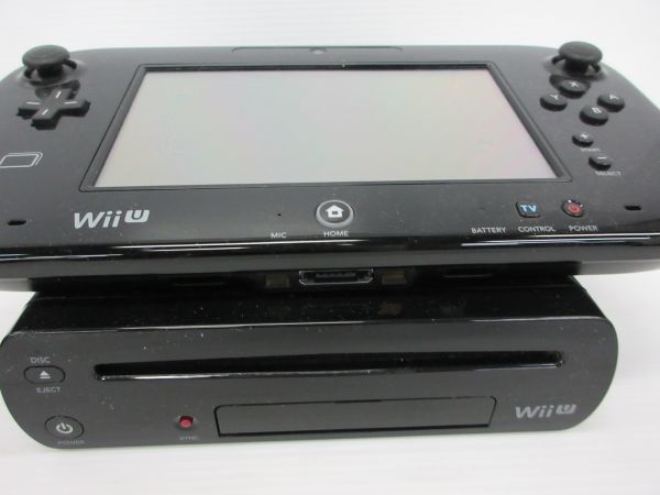 静◆任天堂/wiiU/Wii U 本体とパッドのみ/ブラック黒/WUP-010/通電のみ確認/動作未確認◆K-3613_画像2