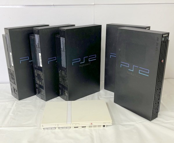 【playstation2/PS2】本体 プレステ2 18000/30000/50000/77000 まとめ ジャンク品 6台セット ホワイト/ブラック/kb2892_画像1