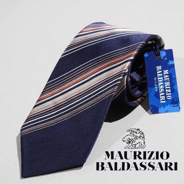 新品1円～★定価1.1万 イタリア マウリツィオ バルダサーリ MAURIZIO BALDASSARI メンズ 日本製 シルク絹100%ネクタイ 織柄 ◆3049◆_画像1