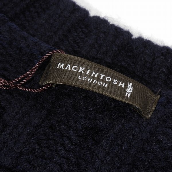 新品1円～★定価4.9万 MACKINTOSH LONDON マッキントッシュ ロンドン メンズ 長袖 ウール毛100％ ローゲージケーブルニット LL 紺◆4313◆_画像8