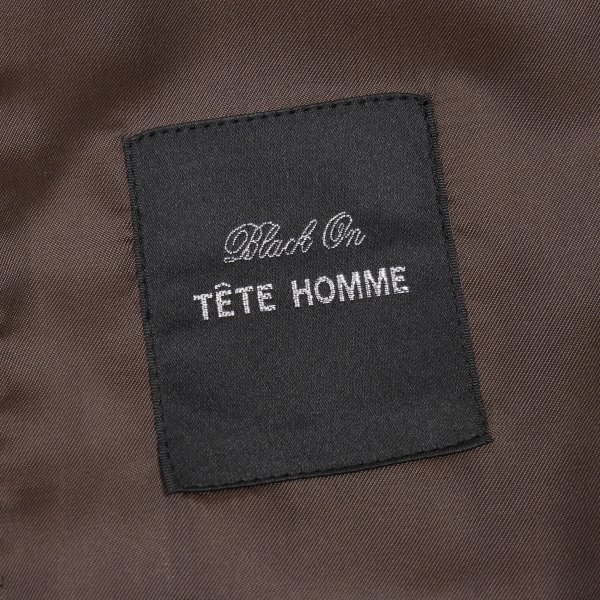 新品1円～★定価5.3万 Black On TETE HOMME テットオム ストレッチ スリーピーススーツ 94A6 ノータック 千鳥格子柄 ブラウン ◆4460◆_画像10