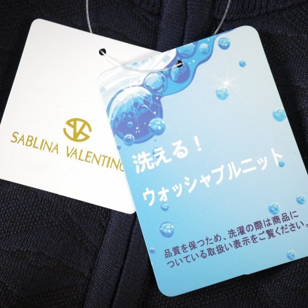 新品1円～★SABLINA VALENTINO サブリナヴァレンティノ メンズ 秋冬 長袖 ジップアップニット L ネイビー 織柄 イタリアブランド ◆4805◆_画像9