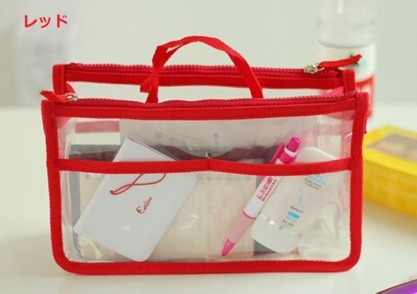  clear handbag case red 